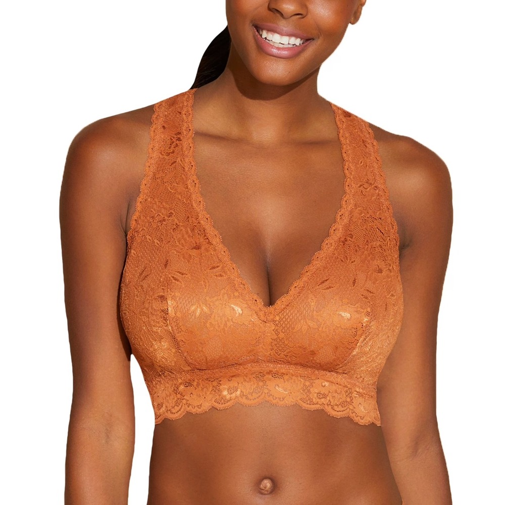 Cosabella Never Say‎ Never Beauty Racie Bralette Dark Copper Lace NEVER1361 M